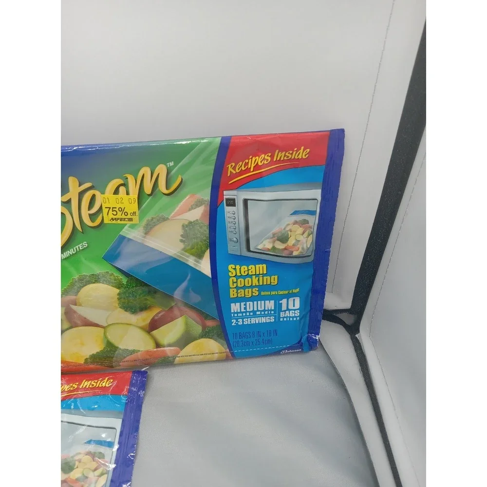 Ziploc ZipN Steam Microwave Cooking Bags 10 Bags Per Pack‎ 3 Packs Medium